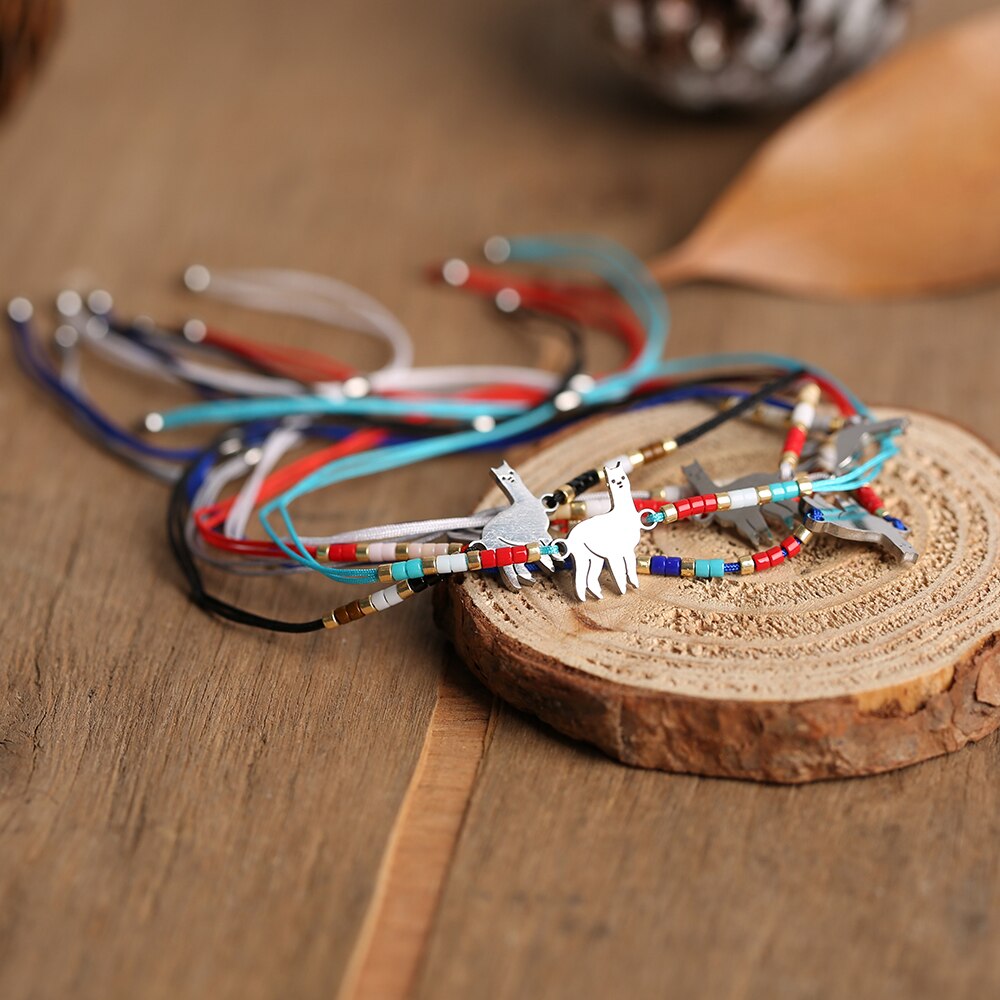 Rttooas Alpaca Charm Bracelets Miyuki Delica Seed Beaded Bracelet Pulseras Mujer Moda Handmade Woven Jewelry