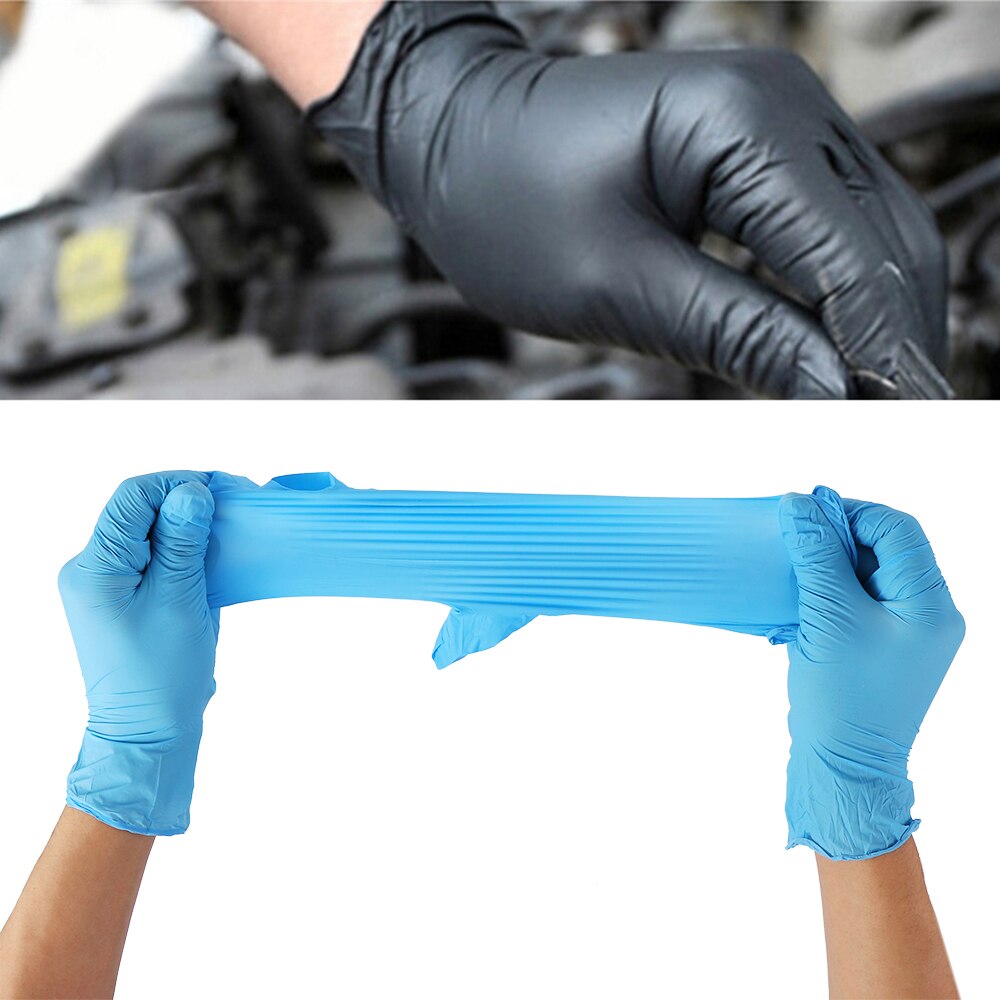 2pcs/pair Disposable Mechanic Soft Rubber Nitrile Gloves Black Latex Home Food Laboratory Cleaning Supplies