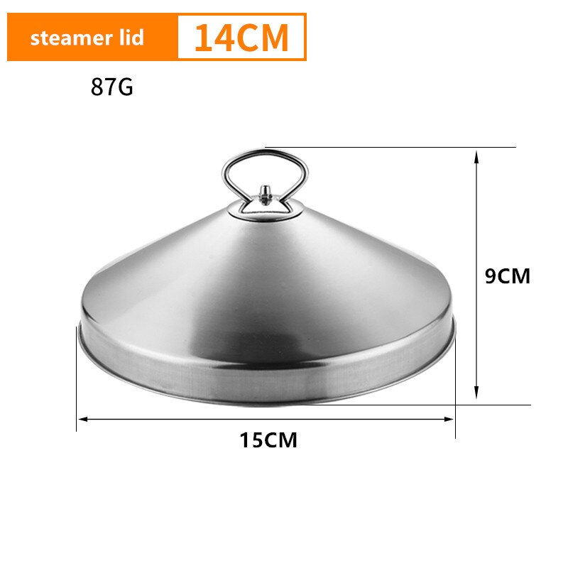 Petit cuiseur vapeur en acier inoxydable, 12-20cm, petit sac à vapeur, pour le ménage, le commerce, tiroir à vapeur pour dessert, ensemble de pâtisserie: steamer lid14CM