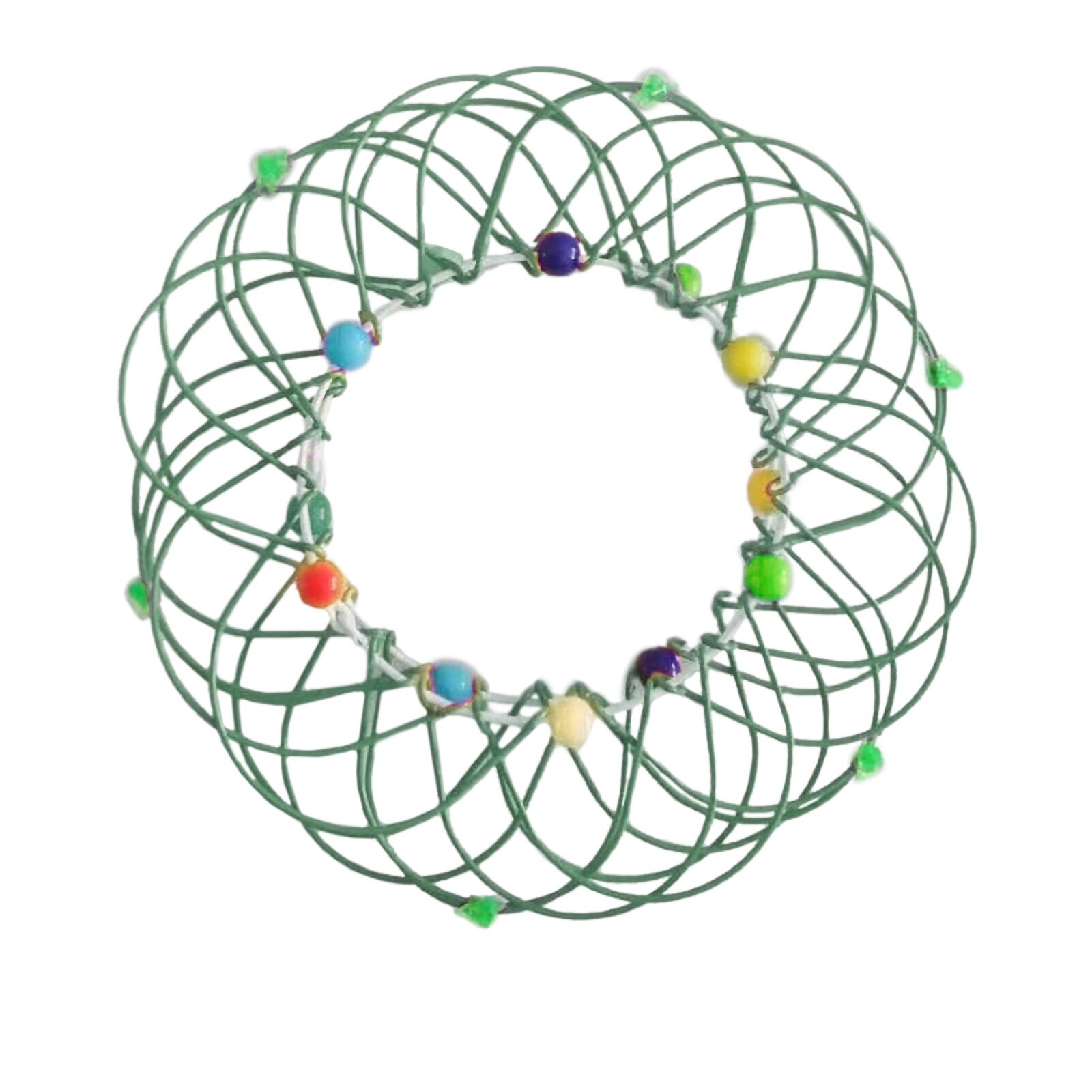 Flexible Basket Fidget-toys Iron-ring Decompression Antistress Juguetes Basket Soft Steel Magic Iron Ring Ornament Squeeze: Green