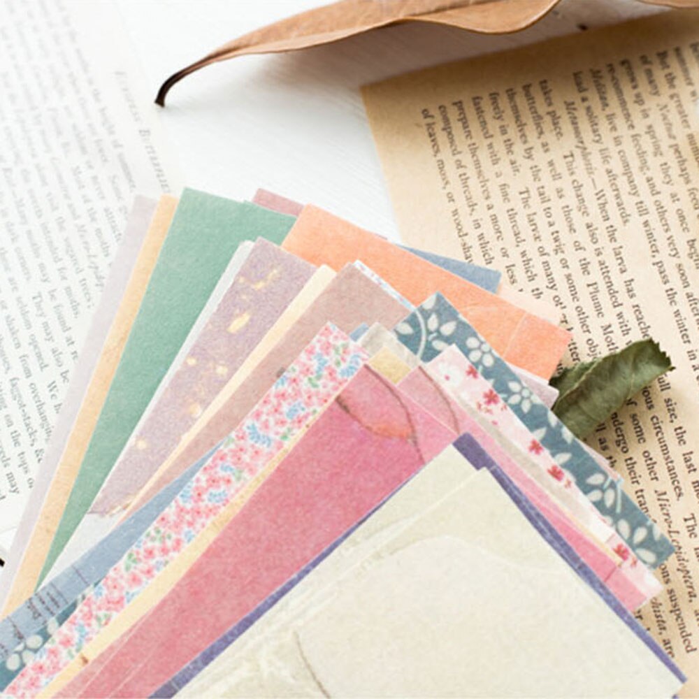 60Pcs Scrapbook Material Paper Background Collage Retro Floral Pattern Making Journaling Scrapbooking Card DIY Craft Accessories