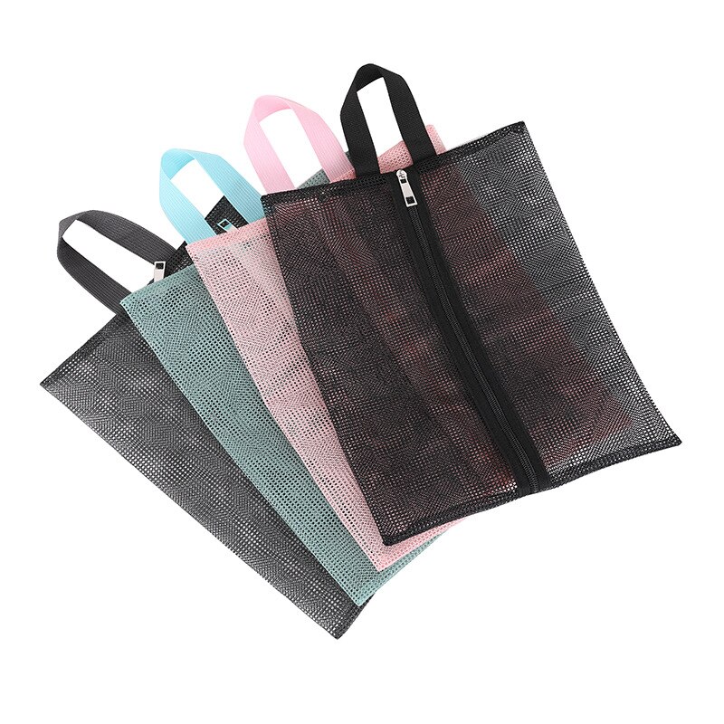 Skotasker rejsekuffert afsluttende tasker sko sammenfoldelig opbevaringstaske undertøj sokker tasker udskiftelige sko mesh fiskenet lynlås