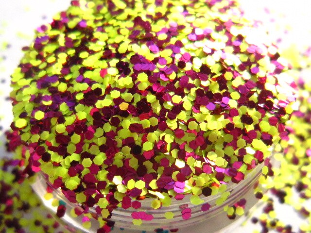 Geel Roze nagels decoratie glitter stof Mix G520