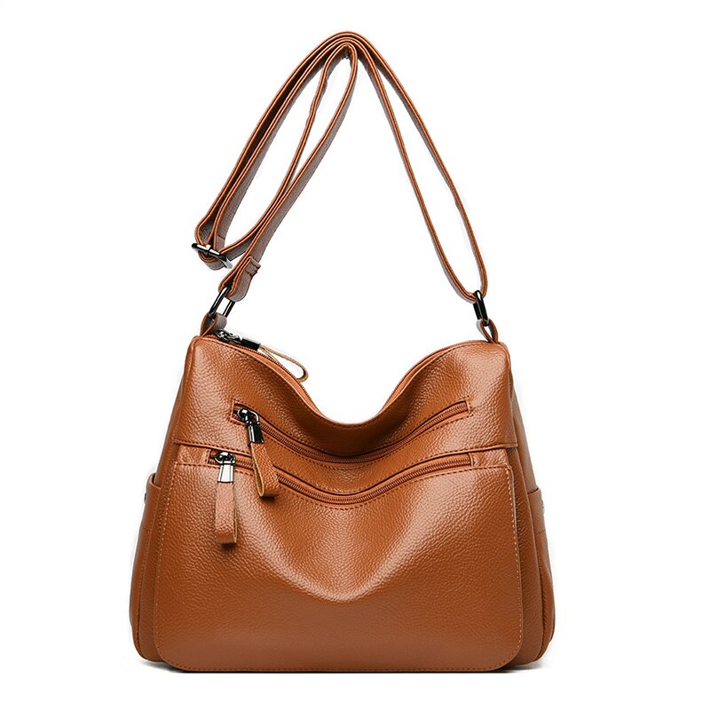Multi-pocket crossbody tassen voor vrouwen sac a main femme leren luxe handtassen damestassen handtassen: Bruin