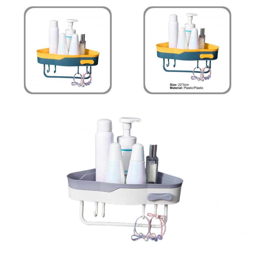 Shower Shelf Plastic Bathroom Rack Easy to Install Space Saver Durable Multifunctional Bathroom Organizer
