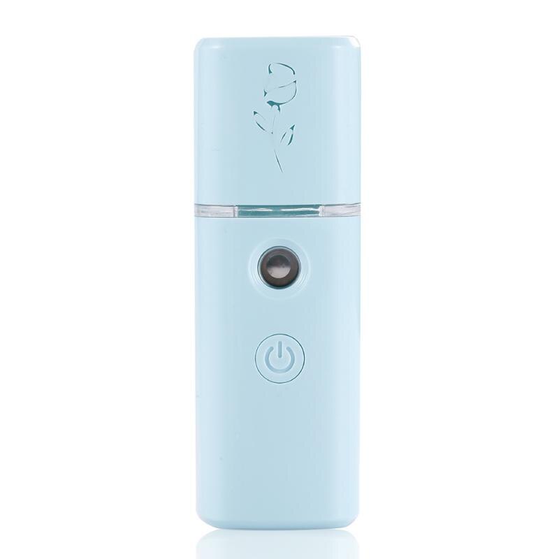 28ml Facial Steamer Mini Portable Face Humidifier Moisturizing Facial Humidifier Sprayer USB Face Sprayer: Green