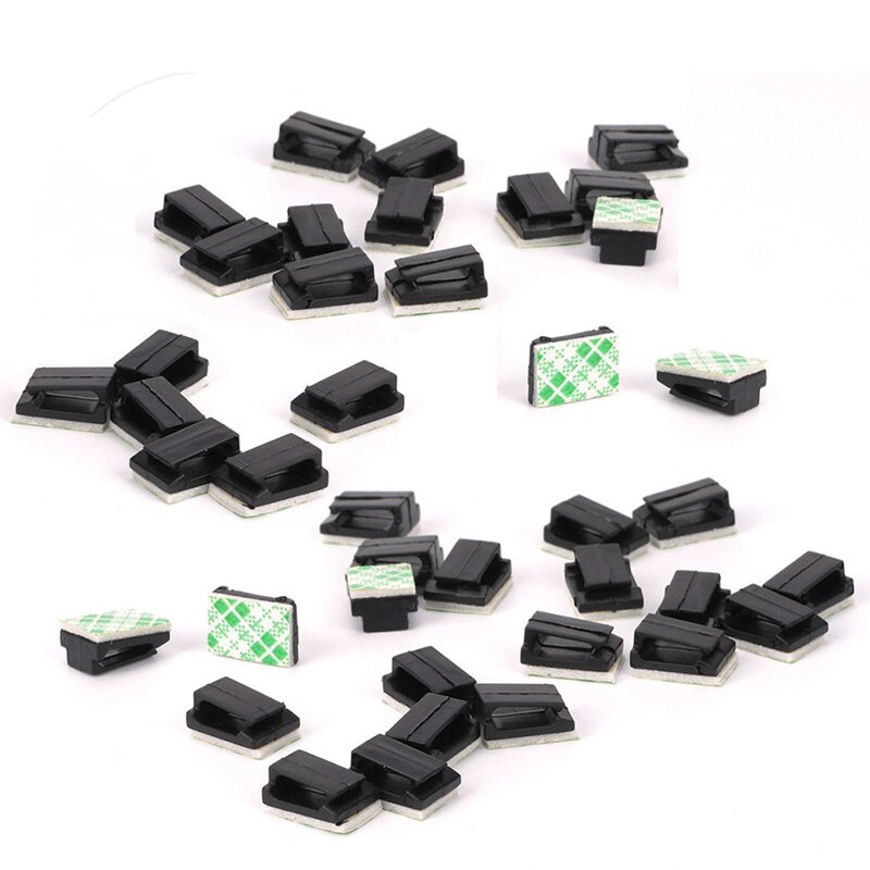 Car Self Adhesive Cable Clip Auto Driving Recorder Wire Management Clamps GPS Data Line Organizer Cord Tie Holder Fixed Clips: Silver