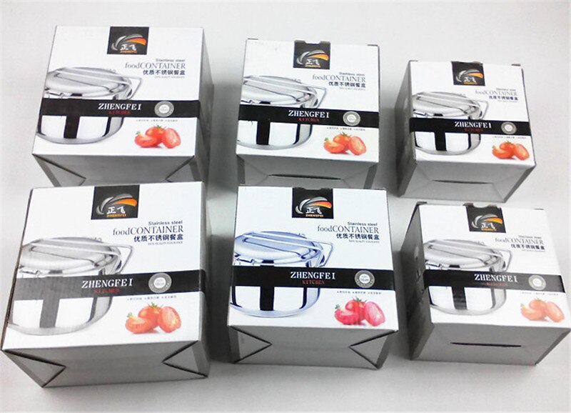 Round 304 stainless steel lunch box divided meal double metal student lunch boxes big Capacity Food Container Bento boite repas