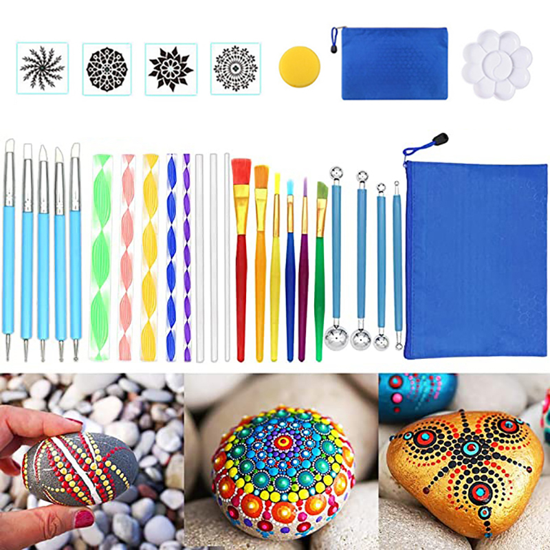 Multi Pieces Mandala Dotting Tools for Painting Rocks Acrylic Rods Double Sided Dotting Tools Mandala Stencils Art Craft Kit