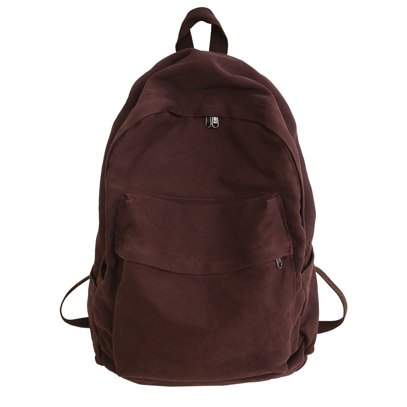 2022 College Student Mode Canvas Vrouwen Rugzak Vrouwelijke Reizen Kawaii Rugzak Dames Rugzak Effen Kleur Schooltas Mochilas: Brown