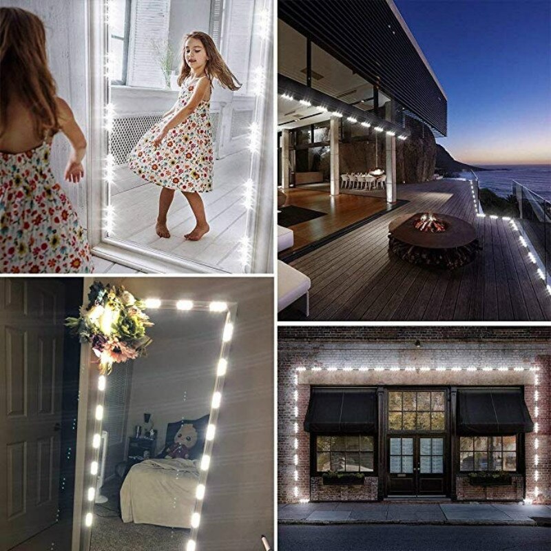 DIY LED Makeup Mirror Light Dimmable 3M 1.5M Dressing Table Mirror Lamp 5730 LED Modules 12V Waterproof Room Stairs Closet Light