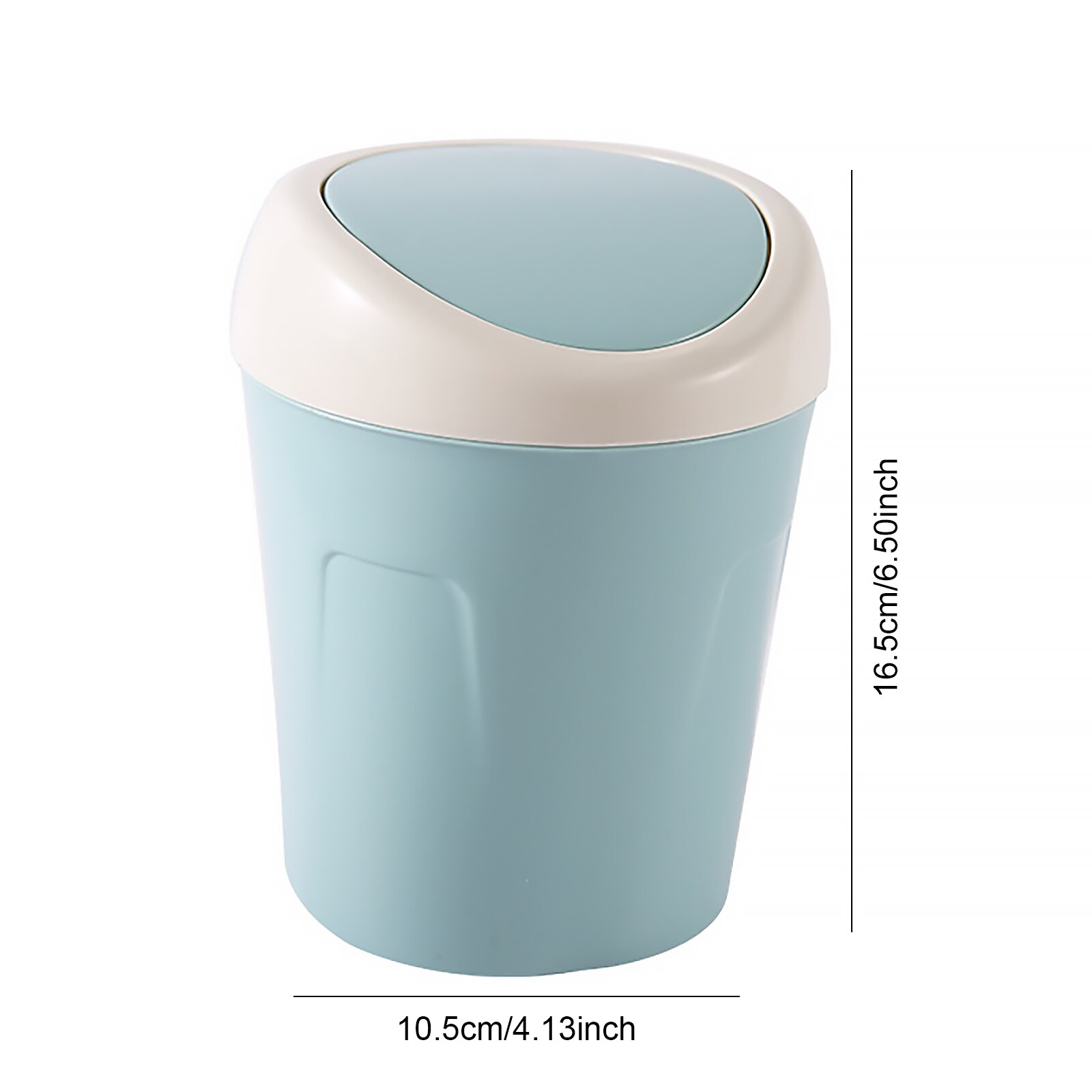 Mini cubo de basura con tapa para el hogar y la Oficina, Mini cubo de basura para escritorio, mesa giratoria, organizador para el hogar: Light Blue