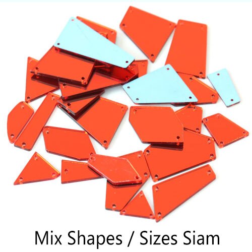 gemischt Größe Farben Acryl Spiegel NäHenne Auf Strass Unregelmäßigen Steinen Kristall Strass DIY F0209: P07 Siam