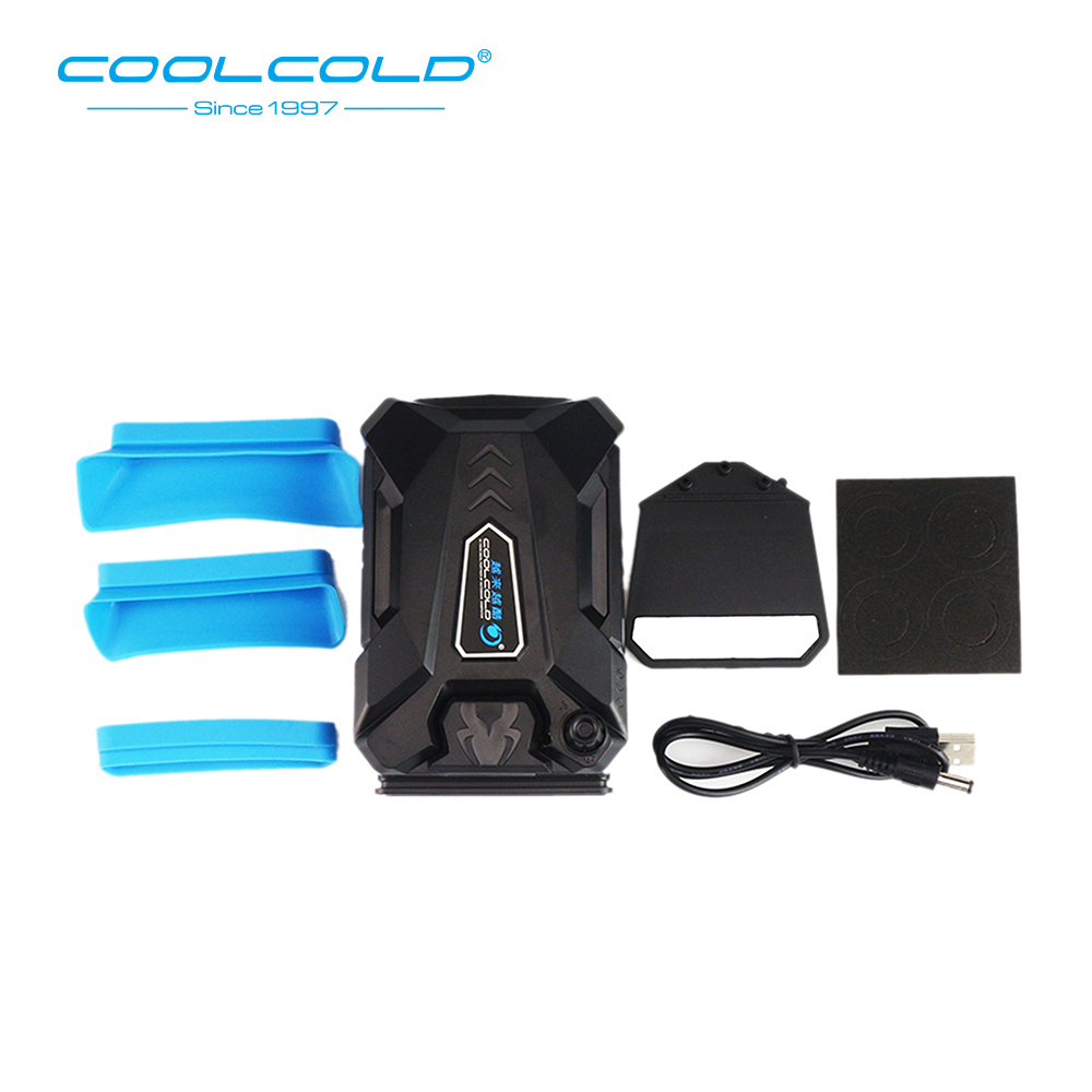 Coolcold bärbar bärbar dator svalare usb luftkylare extern extraktion kylfläkt hastighet justerbar för 15 15.6 17 tums laptop