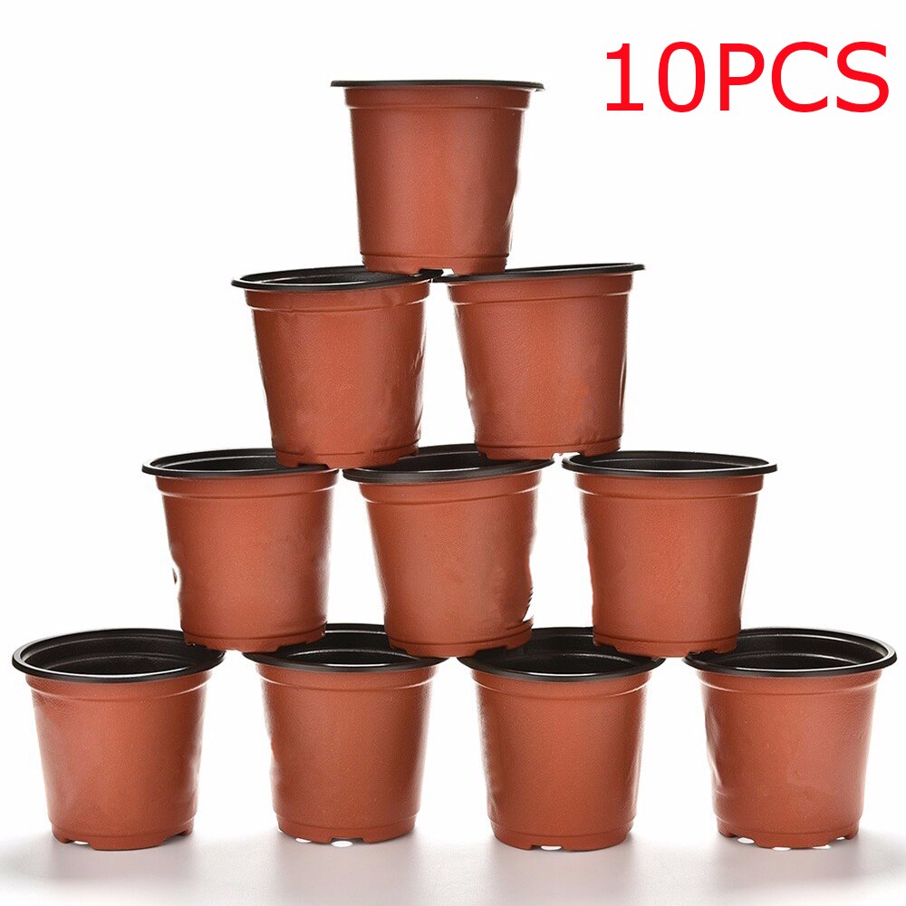 10 stk mini plastik runde blomsterkrukkeholdere planter terrakotta planteskole planter hjemindretning lkj raffinement: 10 stk