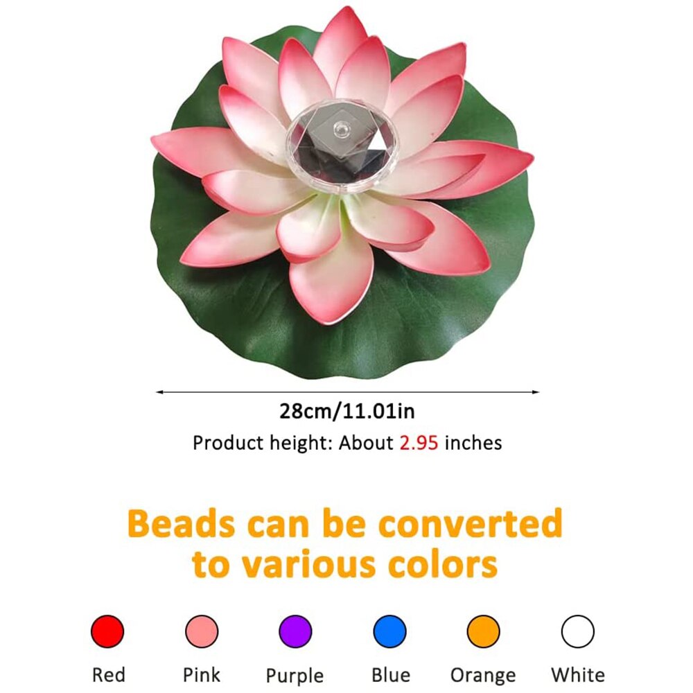 Zonne-energie Led Blume Licht Künstliche Lotus Vorm Schwimm Brunnen Teich Garten Zwembad Lampe Led Petersdom Nacht Licht Solar Zwembad Licht