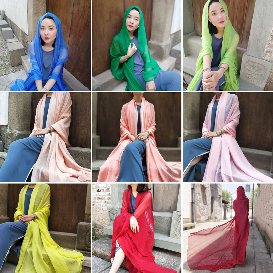 13 farver kvinder tørklæde overdimensioneret solid solbeskyttelse sjal blødt chiffon strand boheme silketørklæde kvinder sommer tyndt sjal