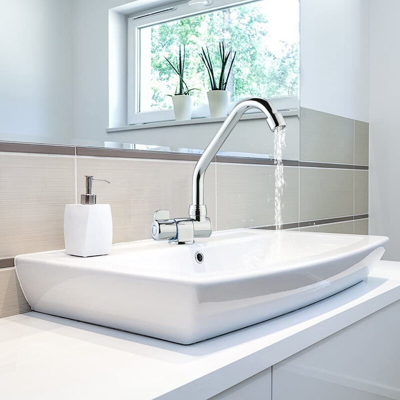 Rubinetto pieghevole per camper rotazione a 360 gradi piattaforma monocomando/rubinetto per lavabo in rame a parete per boccaporto per barche marino RV