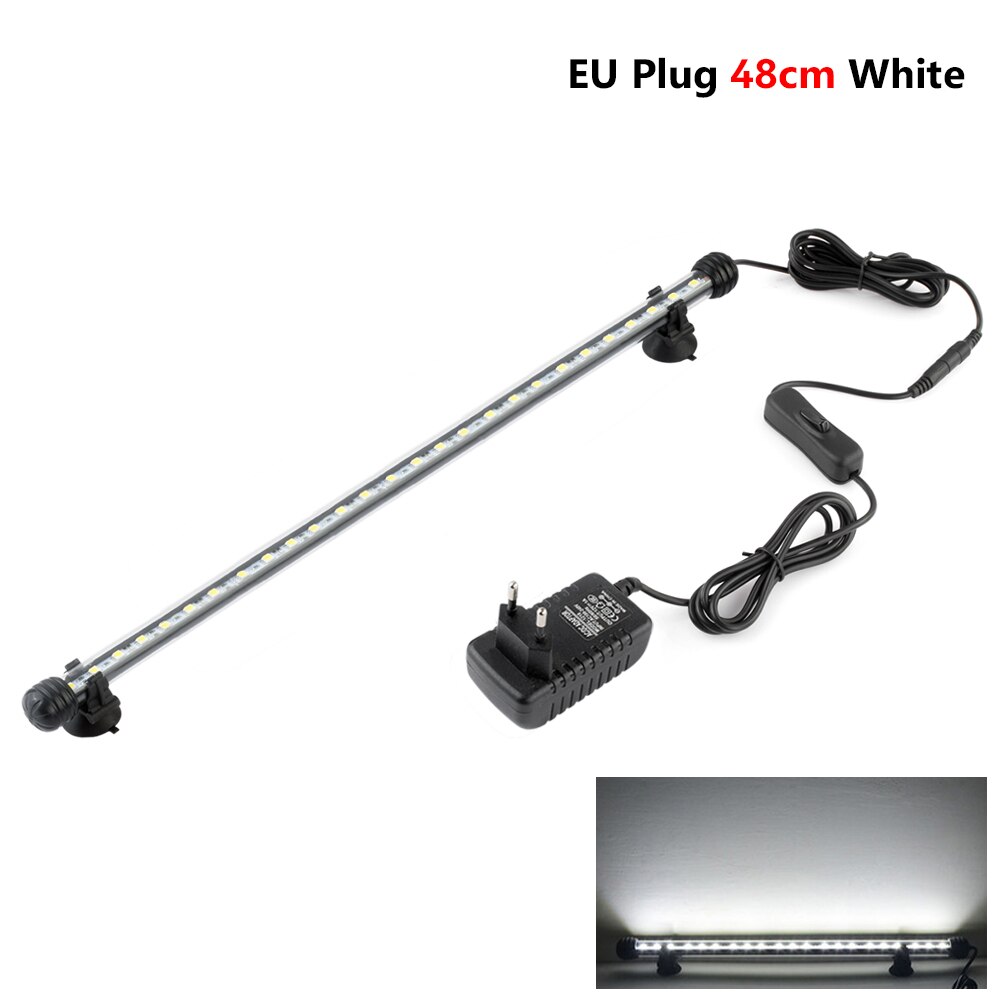 Lampe Submersible US 220V V | Lampe US, V, projecteur d'aquarium, télécommande 19 / 28 / 38/48cm, prise US, éclairage direct: 48CM White