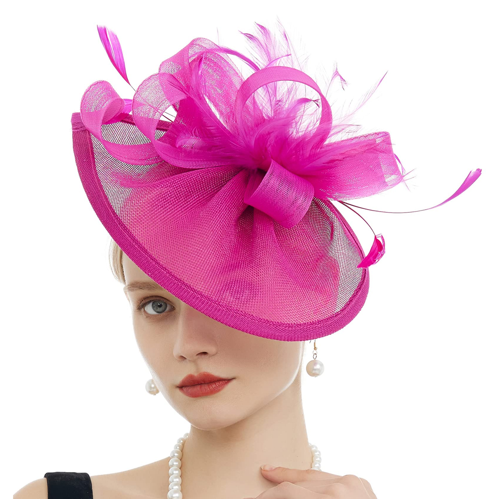 Charmante Fascinators Veer Bruiloft Mesh Hoed Bloem Bruid Cocktail Tea Party Hoofddeksels Vrouwen Hoed Hoofdband Haaraccessoire
