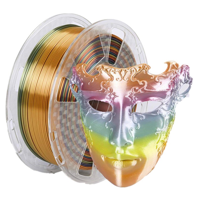 3D PLA Silk Rainbow Filament 1KG/500G/250G 1.75mm 3D Printer Filaments pla Rainbow Shiny Color Silk Texture Printing Materials