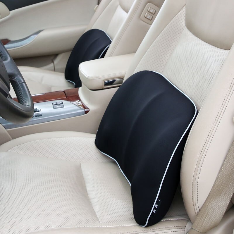 Cuscino del Sedile auto universale lombare supportt Da Viaggio Gomma Piuma di Memoria Cuscino di Massaggio Sedia Da Ufficio Cuscino di Supporto Lombare auto Accessori: nero-1pezzi