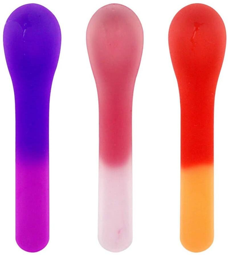 10/20/30Pcs Color Changing Plastic Ice Cream Spoons Changes Color When Cold Durable Reusable Colorful Plastic Dessert Spoons