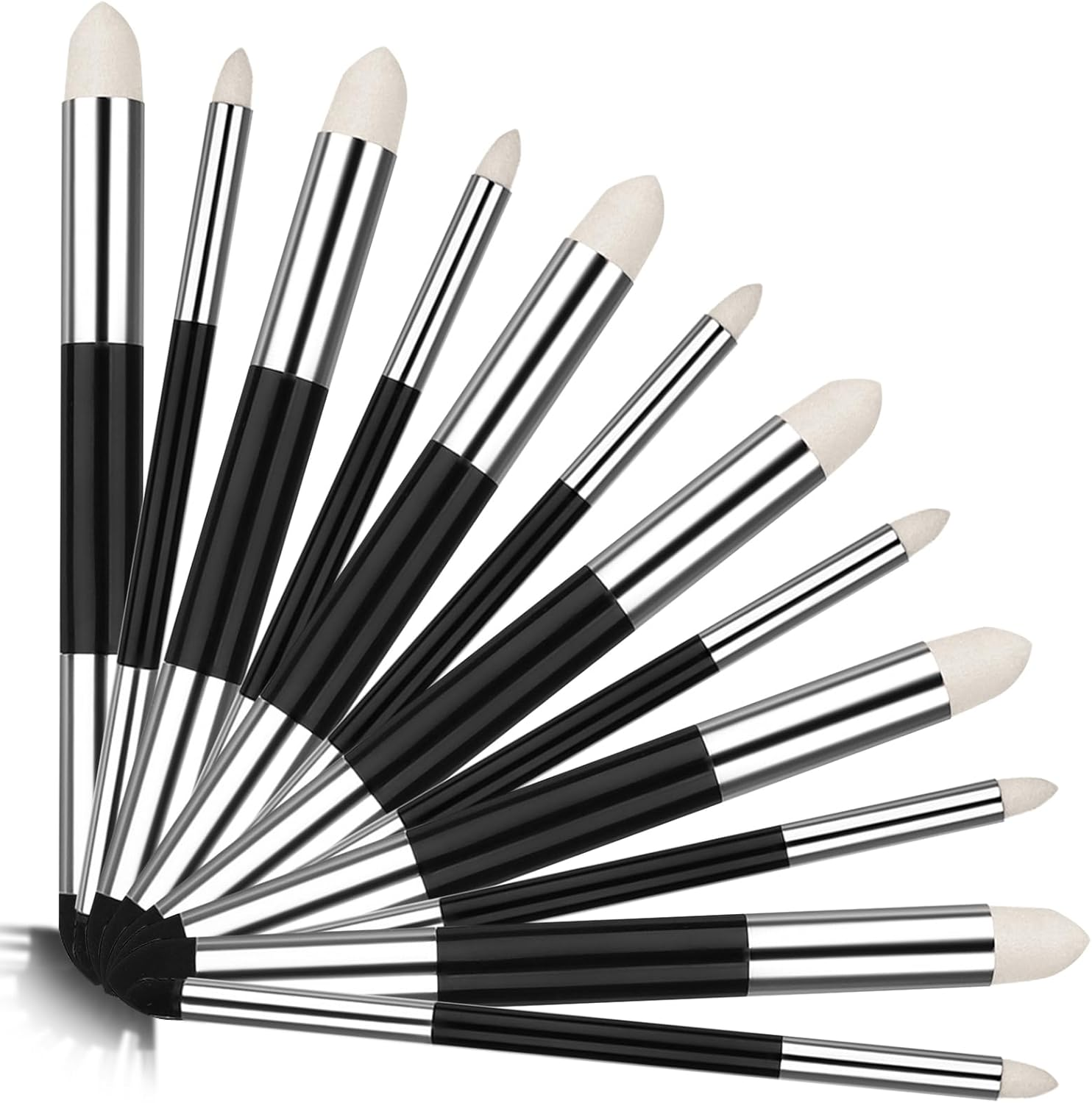 2/4/6/12 Pcs Artist Blending Sponge Pen Double Headed Rubbing Brush Dual Tip Sketching Wipe Pen Drawing Art Blenders Tools: black