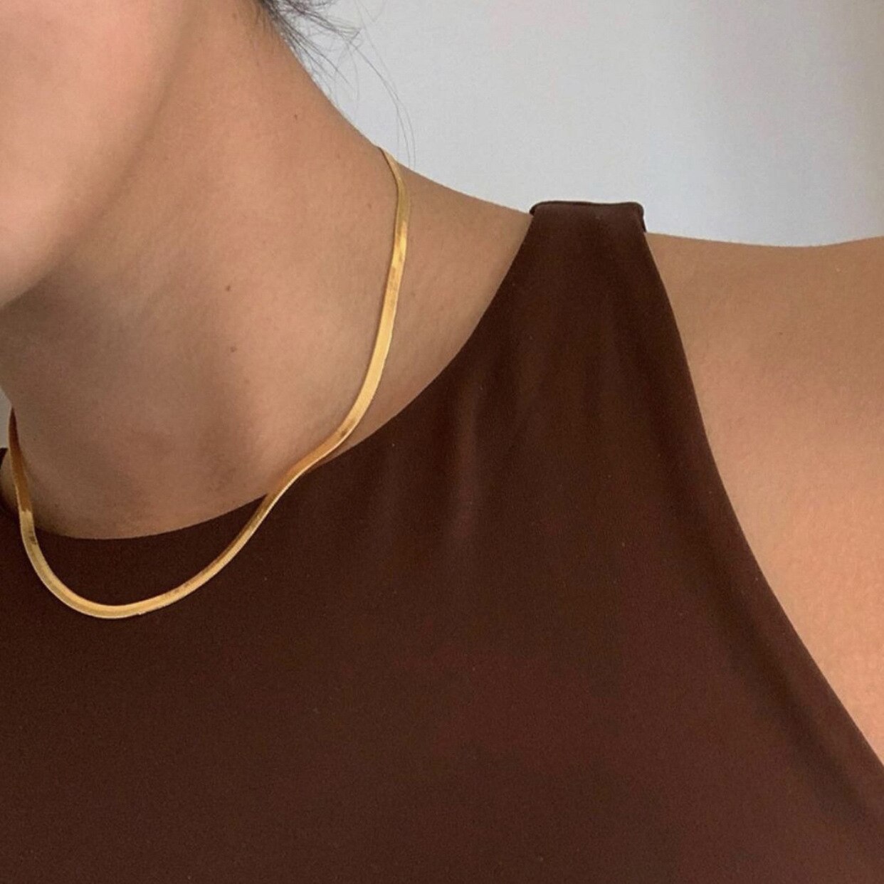 24k guld halsband 4mm/40-45-50cm blad halsband orm ben kedja män& #39 ;s &amp; #39 för kvinnor