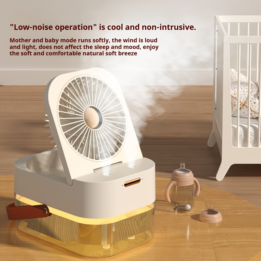 Kabelloser Luftbefeuchter mit Ventilator, 2,5 l, großes FassungsvermöGen, Wassernebel, USB, tragbare Klimaanlage, Diffusor für sterben Fernbedienung von Zuhause und Zimmer
