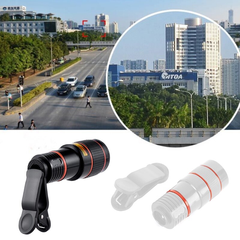 Universelles 20x- clip-on-teleobjektiv für handykameras und zoom-kameras (für die meisten handys)