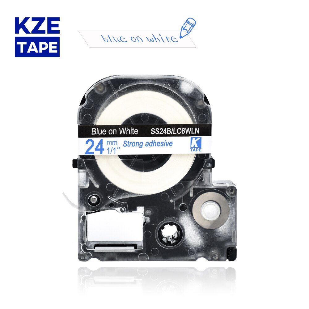 24mm 1pcs Multicolor SS24KW SC24YW SC24RW SD24K ST24KW Label Tapes for Epson Label Printer for KingJim label maker LW-300 LW400: blue on white