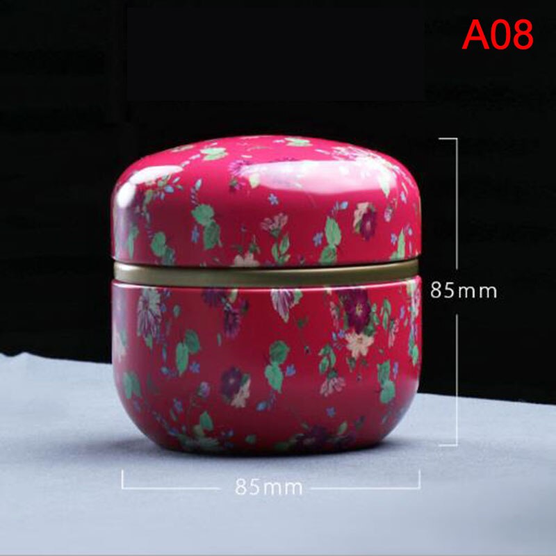 1pcs Japanese style Kitchen Tea Box Jar Storage Holder Sweetmeats Candies Cans Teaware Tea Caddies tin containers storage box: A08