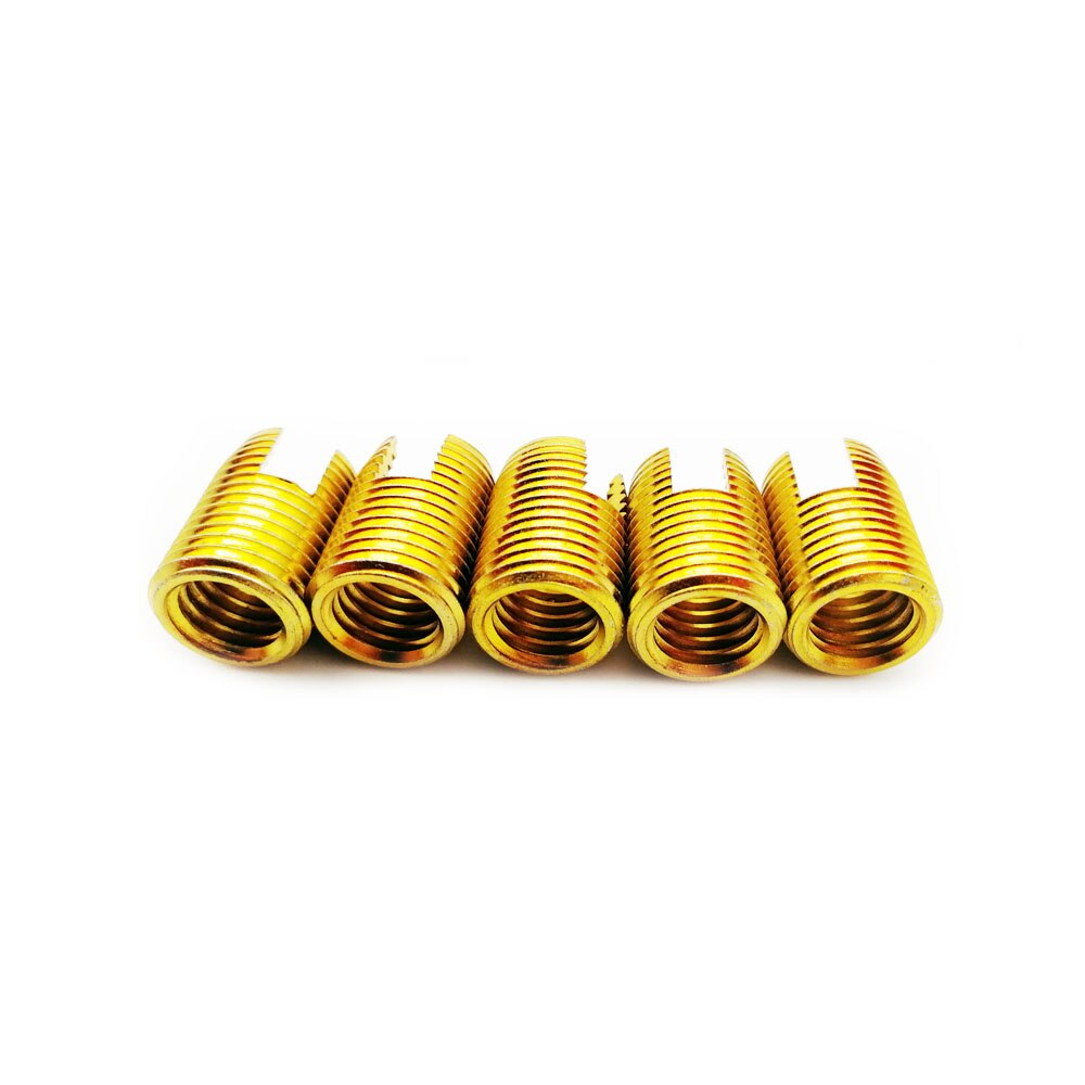 Buje de tornillo de inserción autorroscante galvanizado, 10 M6a-1.0, 302, tipo ranurado, inserción de rosca de alambre, reparación de tuerca autorroscante