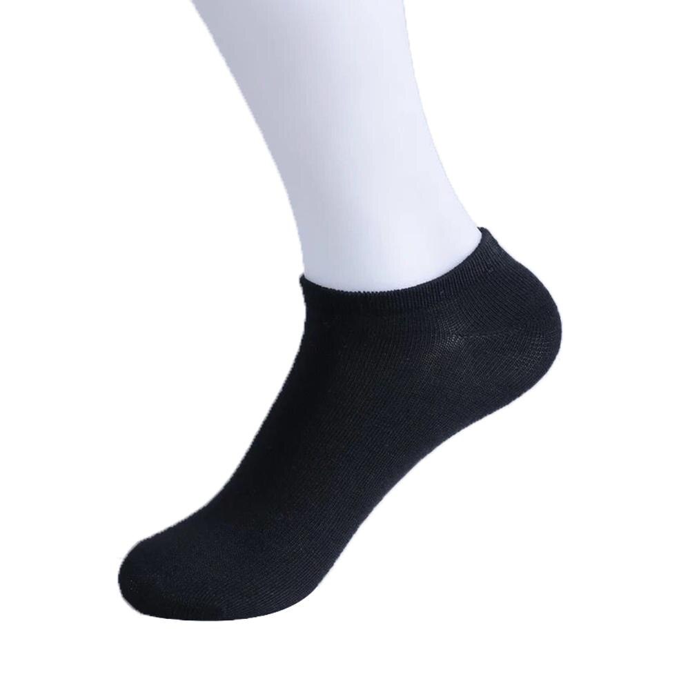 Casual strumpor herr no show strumpor solid bomull utomhus sport strumpor liten fot häl skydd båt strumpor svarta strumpor: Svart