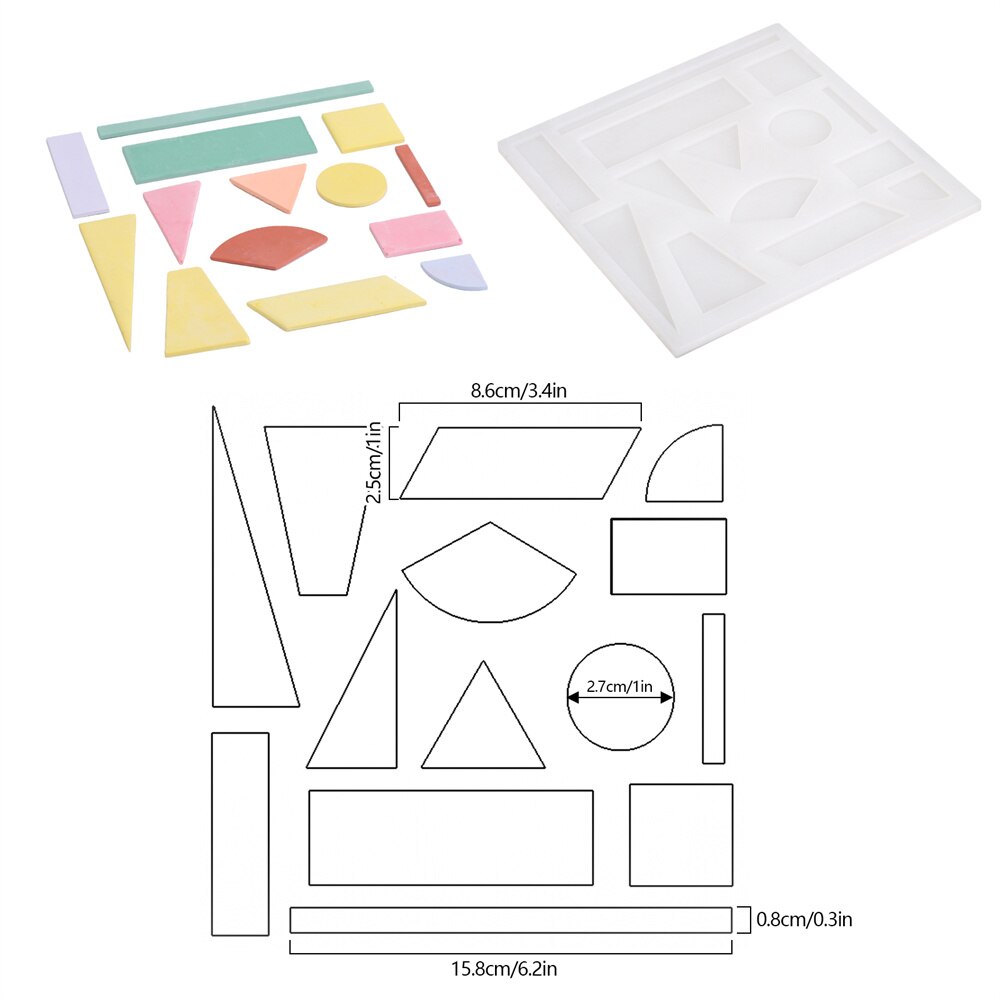 Geometrisk terrazzo bakke silikone forme jesmonite cement kits chips fremstilling af forme til hjemmet smykker nipsting dekorationsværktøj