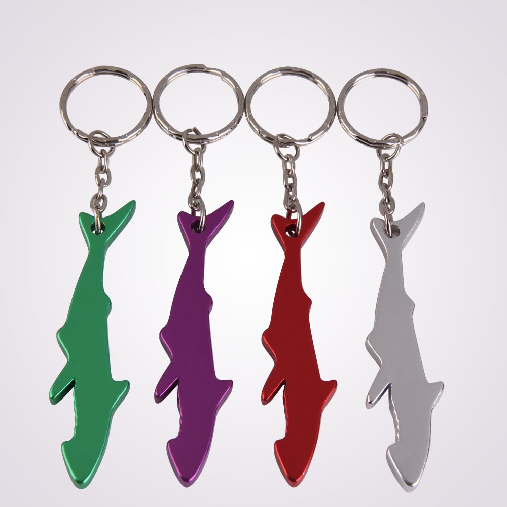 Vis Vorm Bierfles Opener Fishbone Aluminium Flesopener Sleutelhanger Ring Keuken Tool Trinket Willekeurige