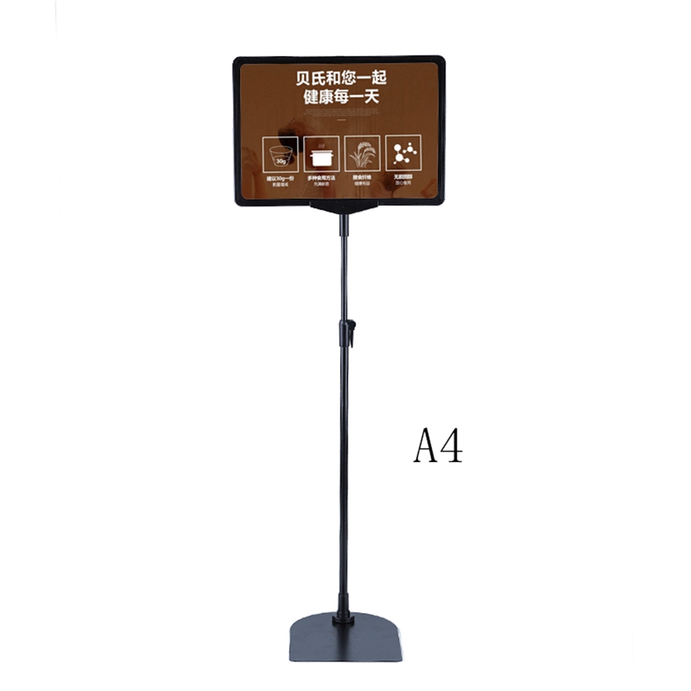 A4 Height Adjustable Stainless Steel Poster Display Frame Sign Holder Sales Cardboard Display Racks Stand