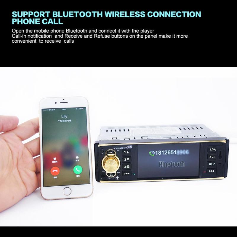 12V 4.1in OLED Screen Bluetooth Car Stereo MP5 Audio Video Player FM Radio USB Charger AUX Support SD Card Model 4019B MGO3