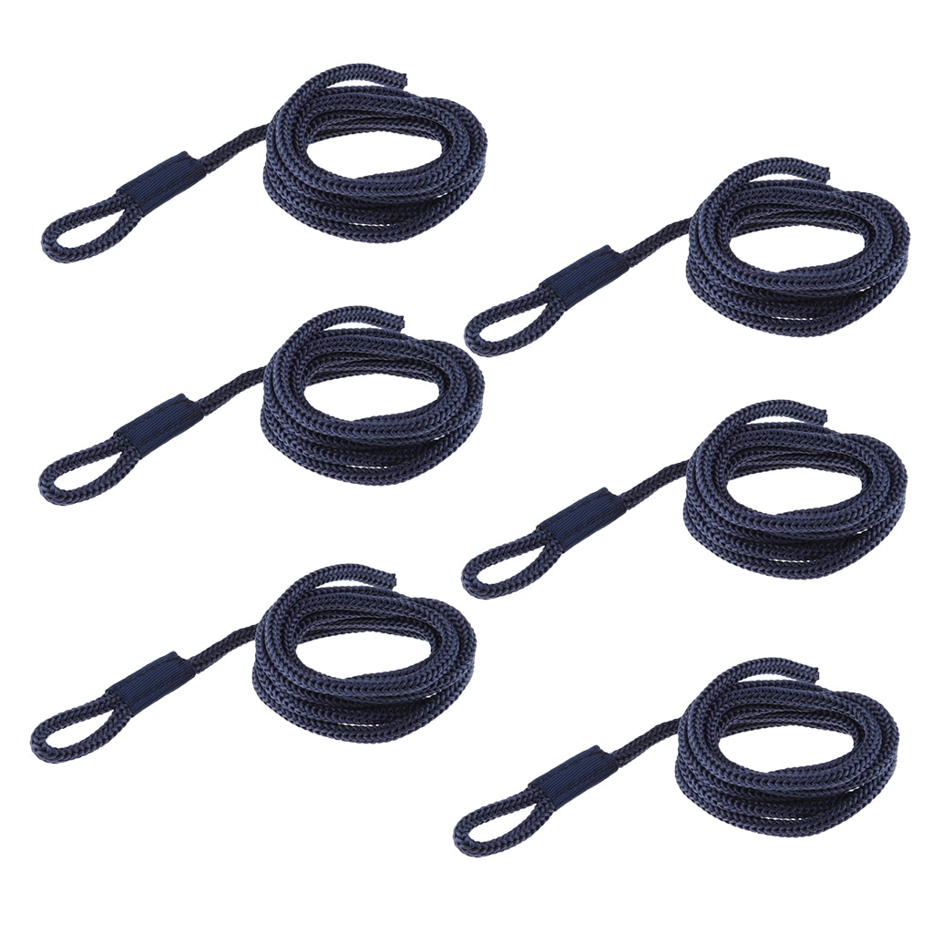 6 Stuks 1/4 Inch 6Mm Marine Dock Lijn Gevlochten Boot Touw 5 Ft Lengte (Blauw)
