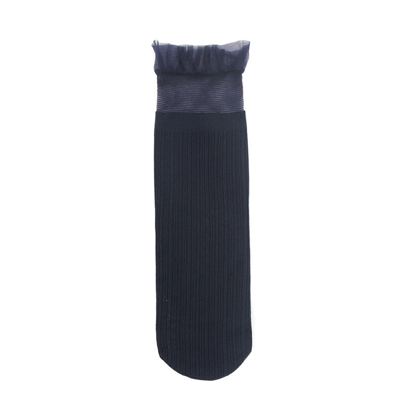 Harajuku-medias cortas de encaje Retro para mujer, medias cortas de princesa de algodón con volantes de Lolita, calcetines tobilleros sólidos suaves y cómodos para niñas: G