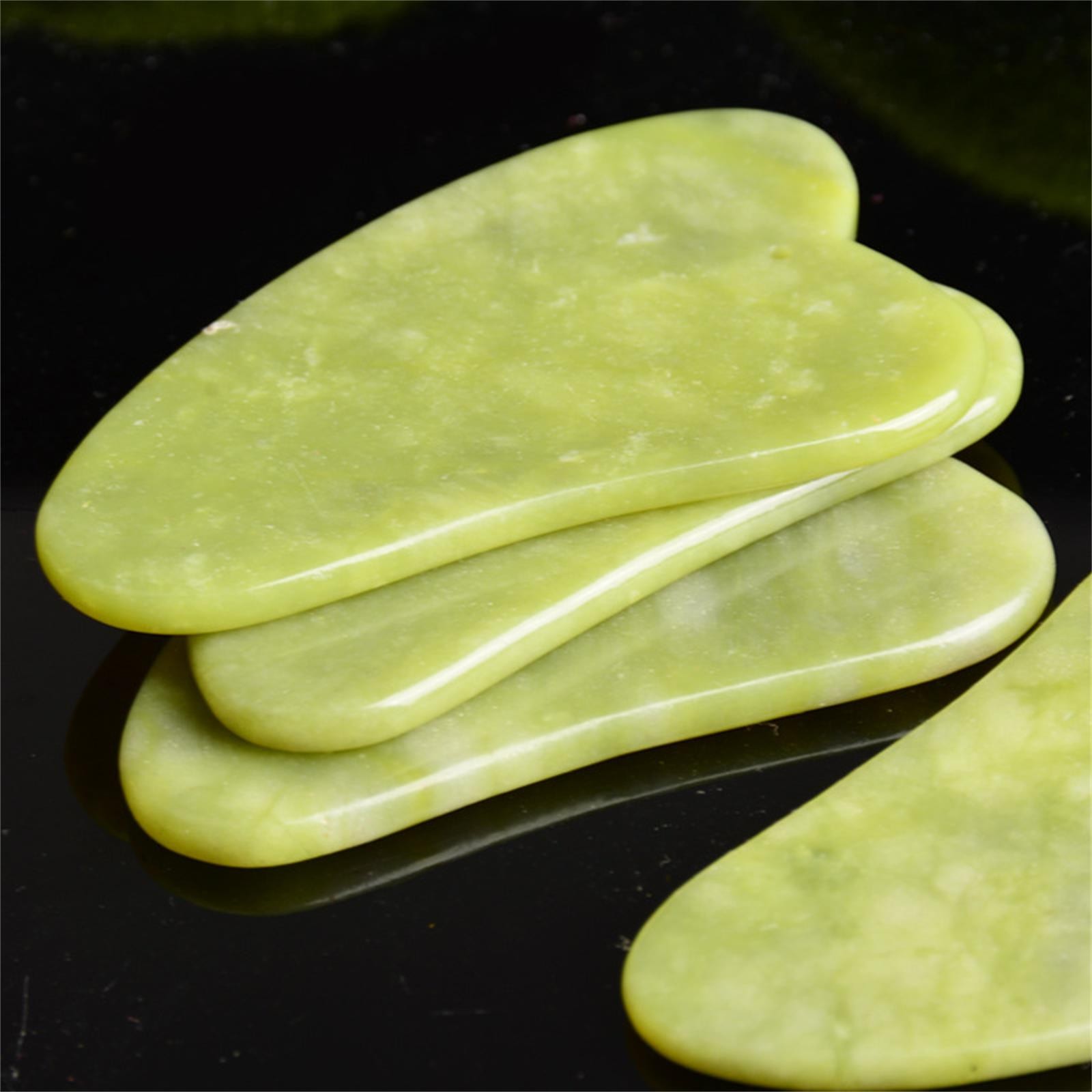 Natuurlijke Jade Gezicht Stimulator Gua Sha Schraper Board Gezicht Guasha Meridiaan Spier Ontspanning Huid Lifting Gezicht Dunne Gouache Schraper