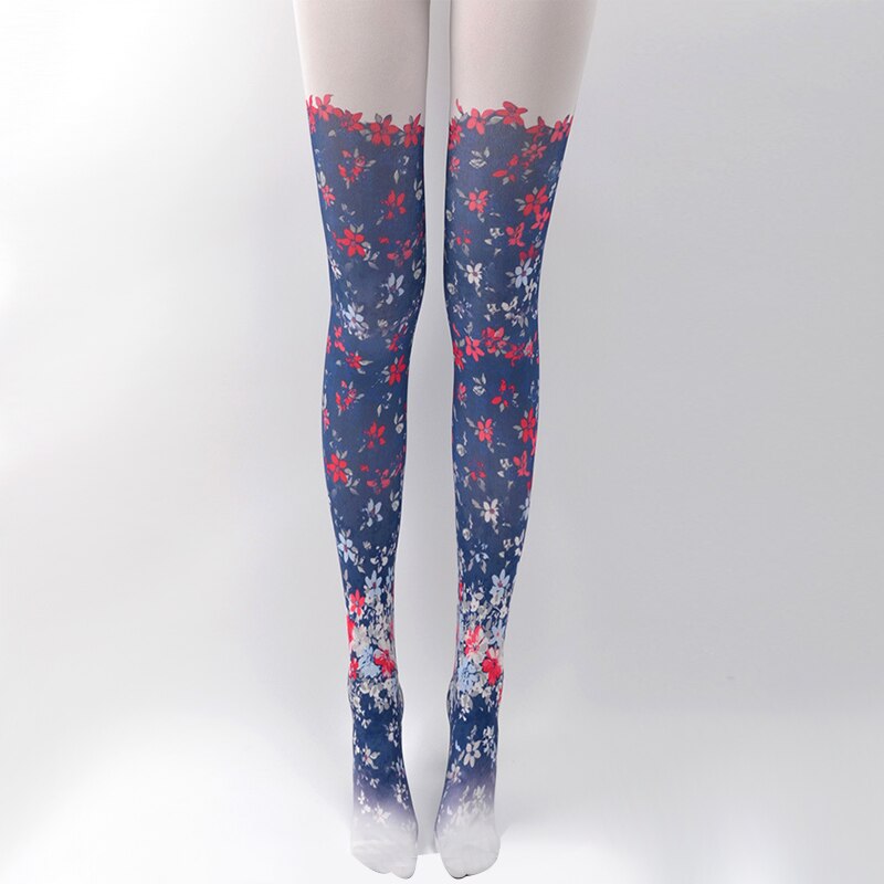 Vrouwen Panty Harajuku Lolita Tattoo Panty Kawaii Leuke Karper Gradiënt Patroon Kousen Vrouwen Preppy Stijl Panty: 4