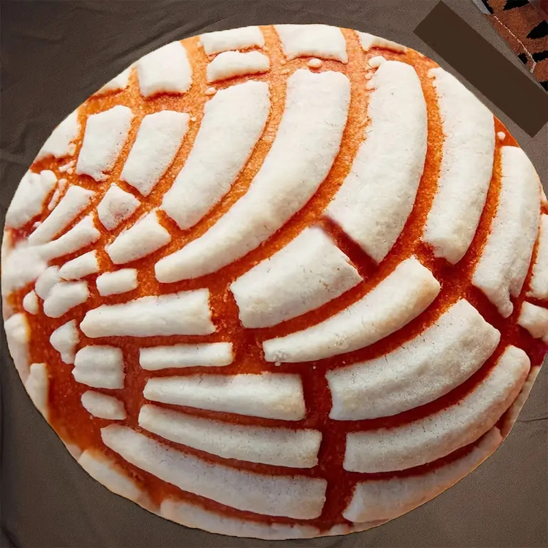 1pc flanneltæpper med mexicansk madmønster - blødt og hyggeligt rundt tæppe til sofa, seng og sofa - perfekt fødselsdag