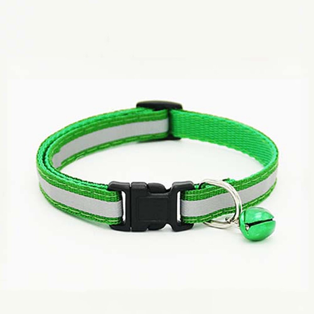 Pet Cat Dog Collar Nylon Strap Bell Reflective Collar Adjustable Collar Dog Puppy Necklace Pet Cat Safe Leash Accessories