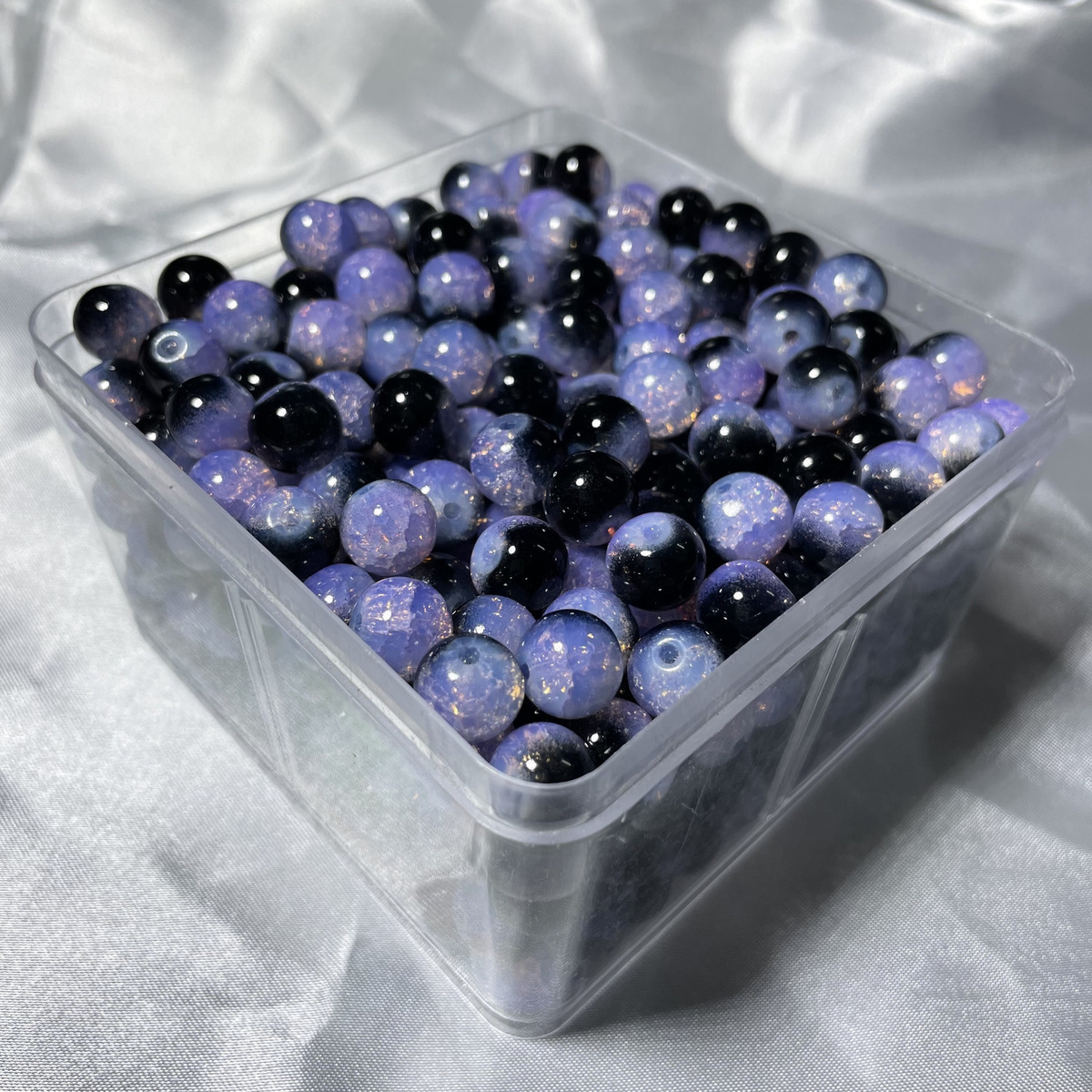 10mm 20 Uds. Cuentas de dos colores degradadas hechas a mano Diy chica hermosa pulsera de Multicolor collar cuentas sueltas joyería de hadas: Blanco