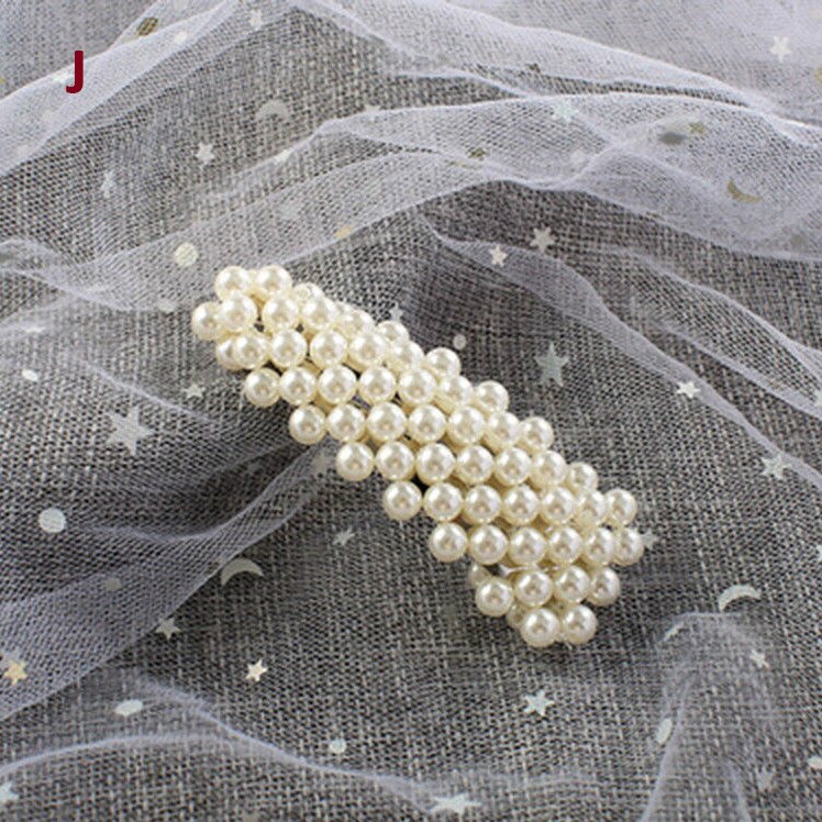 Korean Pearl Hair Clip for Women Barrette Hair Pins Barrettes Jewelry BB Hair Clips for Girls Styling Accessories: J