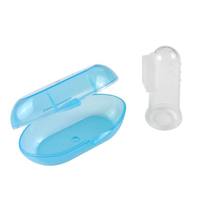 1Pc Siliconen Vinger Baby Tandenborstel Met Doos Schone Tanden Tandvlees Schoonmaken Gezondheid E6R8 Borstel Tanden Massager Massage Leren Ha