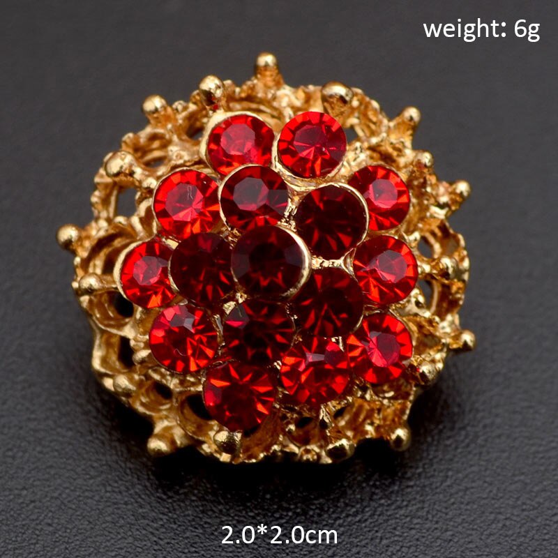 Broche Pin 25 Kleuren Vintage Kleurrijke Crystal Gold Bloemen Rhinestone Broche Pin Badge Diy Strass Accessoires Party Bruiloft: 17