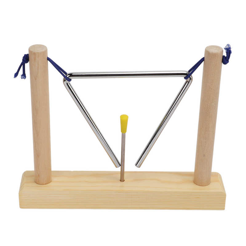 Hand Percussion Triangle with Pine Frame Musical Instrument for Performance Playing Orff Instrument Percussion Triangle